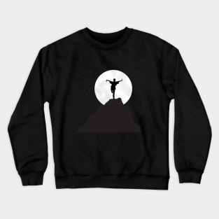 Kung fu fighter training on mountain top Crewneck Sweatshirt